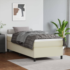 vidaXL krémszínű műbőr rugós ágykeret 100x200 cm ágy és ágykellék