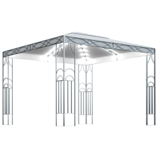 vidaXL krémszínű pavilon fényfüzérrel 300 x 300 cm kerti bútor