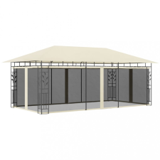vidaXL Krémszínű pavilon szúnyoghálóval 6 x 3 x 2,73 m szúnyogháló