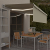 vidaXL krémszínű redőnyös, LED-es, szélérzékelős napellenző 5 x 3 m