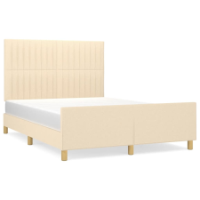 vidaXL krémszínű szövet ágykeret fejtámlával 140 x 190 cm (3125216) ágy és ágykellék