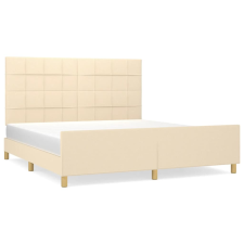 vidaXL krémszínű szövet ágykeret fejtámlával 160 x 200 cm (3125070) ágy és ágykellék
