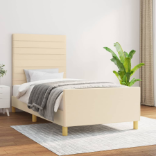 vidaXL krémszínű szövet ágykeret fejtámlával 90 x 200 cm ágy és ágykellék