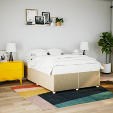 vidaXL krémszínű szövet ágykeret matrac nélkül 140 x 190 cm ágy és ágykellék