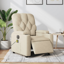 vidaXL krémszínű szövet dönthető elektromos masszázsfotel masszázsfotel