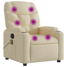 vidaXL krémszínű szövet dönthető masszázsfotel (372462) masszázsfotel