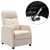vidaXL Krémszínű szövet elektromos dönthető fotel