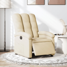 vidaXL krémszínű szövet elektromos dönthető fotel bútor