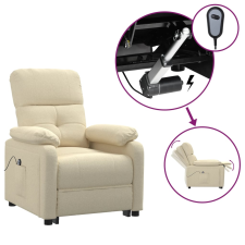 vidaXL krémszínű szövet elektromos dönthető fotel (3073811) bútor