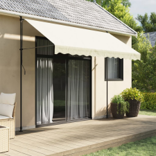 vidaXL krémszínű szövet és acél feltekerhető napellenző 300 x 150 cm kerti bútor