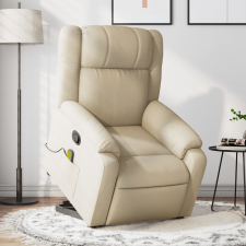 vidaXL krémszínű szövet felállást segítő dönthető masszázsfotel masszázsfotel