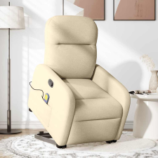 vidaXL krémszínű szövet felállást segítő dönthető masszázsfotel (3302990) masszázsfotel
