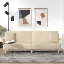 vidaXL krémszínű szövet kanapéágy karfával bútor