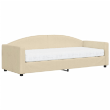 vidaXL krémszínű szövet kanapéágy matraccal 80 x 200 cm (3197169) ágy és ágykellék