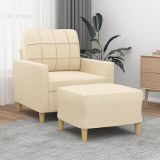 vidaXL krémszínű szövet kanapéfotel lábtartóval 60 cm bútor