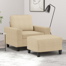 vidaXL krémszínű szövet kanapéfotel lábtartóval 60 cm bútor