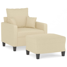 vidaXL krémszínű szövet kanapéfotel lábtartóval 60 cm (3201083) bútor