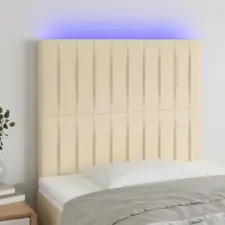 vidaXL krémszínű szövet LED-es fejtámla 100x5x118/128 cm ágy és ágykellék