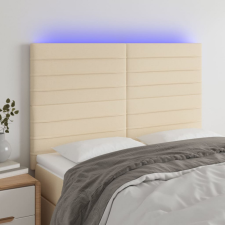 vidaXL krémszínű szövet LED-es fejtámla 144x5x118/128 cm ágy és ágykellék