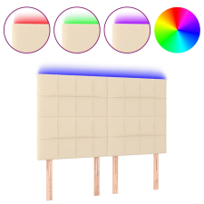vidaXL krémszínű szövet LED-es fejtámla 144x5x118/128 cm (3122427) ágy és ágykellék