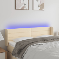 vidaXL krémszínű szövet LED-es fejtámla 147 x 16 x 78/88 cm ágy és ágykellék