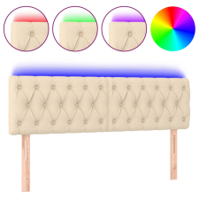 vidaXL krémszínű szövet LED-es fejtámla 160x7x78/88 cm (3121959) ágy és ágykellék