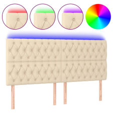 vidaXL krémszínű szövet LED-es fejtámla 180x7x118/128 cm (3122779) ágy és ágykellék