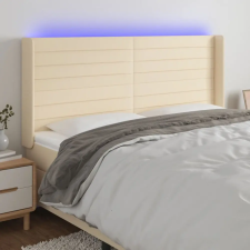 vidaXL krémszínű szövet LED-es fejtámla 203x16x118/128 cm ágy és ágykellék