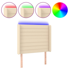 vidaXL krémszínű szövet LED-es fejtámla 93x16x118/128 cm (3124175) ágy és ágykellék