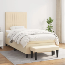 vidaXL krémszínű szövet rugós ágy matraccal 100 x 200 cm ágy és ágykellék