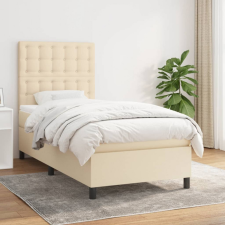 vidaXL krémszínű szövet rugós ágy matraccal 100 x 200 cm ágy és ágykellék