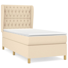 vidaXL krémszínű szövet rugós ágy matraccal 100 x 200 cm (3128746) ágy és ágykellék