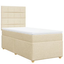 vidaXL krémszínű szövet rugós ágy matraccal 100 x 200 cm (3291196) ágy és ágykellék