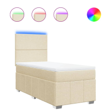 vidaXL krémszínű szövet rugós ágy matraccal 100 x 200 cm (3293877) ágy és ágykellék