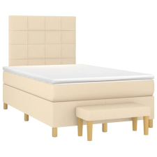 vidaXL krémszínű szövet rugós ágy matraccal 120 x 190 cm ágy és ágykellék