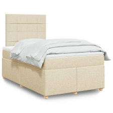 vidaXL krémszínű szövet rugós ágy matraccal 120 x 200 cm ágy és ágykellék
