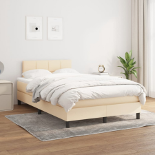 vidaXL krémszínű szövet rugós ágy matraccal 120 x 200 cm ágy és ágykellék