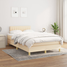 vidaXL krémszínű szövet rugós ágy matraccal 120 x 200 cm ágy és ágykellék