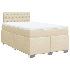 vidaXL krémszínű szövet rugós ágy matraccal 120 x 200 cm (3285867) ágy és ágykellék