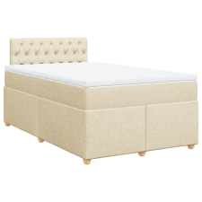 vidaXL krémszínű szövet rugós ágy matraccal 120 x 200 cm (3286659) ágy és ágykellék