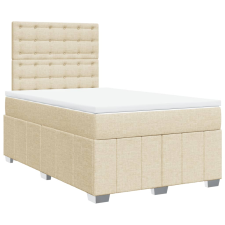 vidaXL krémszínű szövet rugós ágy matraccal 120 x 200 cm (3291654) ágy és ágykellék