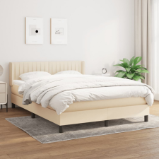 vidaXL krémszínű szövet rugós ágy matraccal 140 x 190 cm ágy és ágykellék