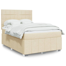 vidaXL krémszínű szövet rugós ágy matraccal 140 x 190 cm ágy és ágykellék