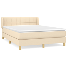 vidaXL krémszínű szövet rugós ágy matraccal 140 x 190 cm (3126802) ágy és ágykellék