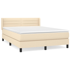 vidaXL krémszínű szövet rugós ágy matraccal 140 x 190 cm (3129790) ágy és ágykellék