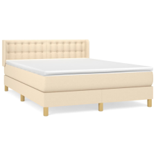 vidaXL krémszínű szövet rugós ágy matraccal 140 x 190 cm (3130590) ágy és ágykellék