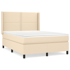 vidaXL krémszínű szövet rugós ágy matraccal 140 x 190 cm (3131350) ágy és ágykellék