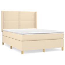 vidaXL krémszínű szövet rugós ágy matraccal 140 x 190 cm (3131910) ágy és ágykellék