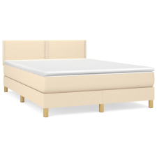 vidaXL krémszínű szövet rugós ágy matraccal 140 x 190 cm (3140534) ágy és ágykellék