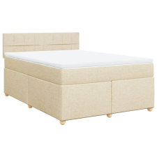 vidaXL krémszínű szövet rugós ágy matraccal 140 x 190 cm (3286680) ágy és ágykellék